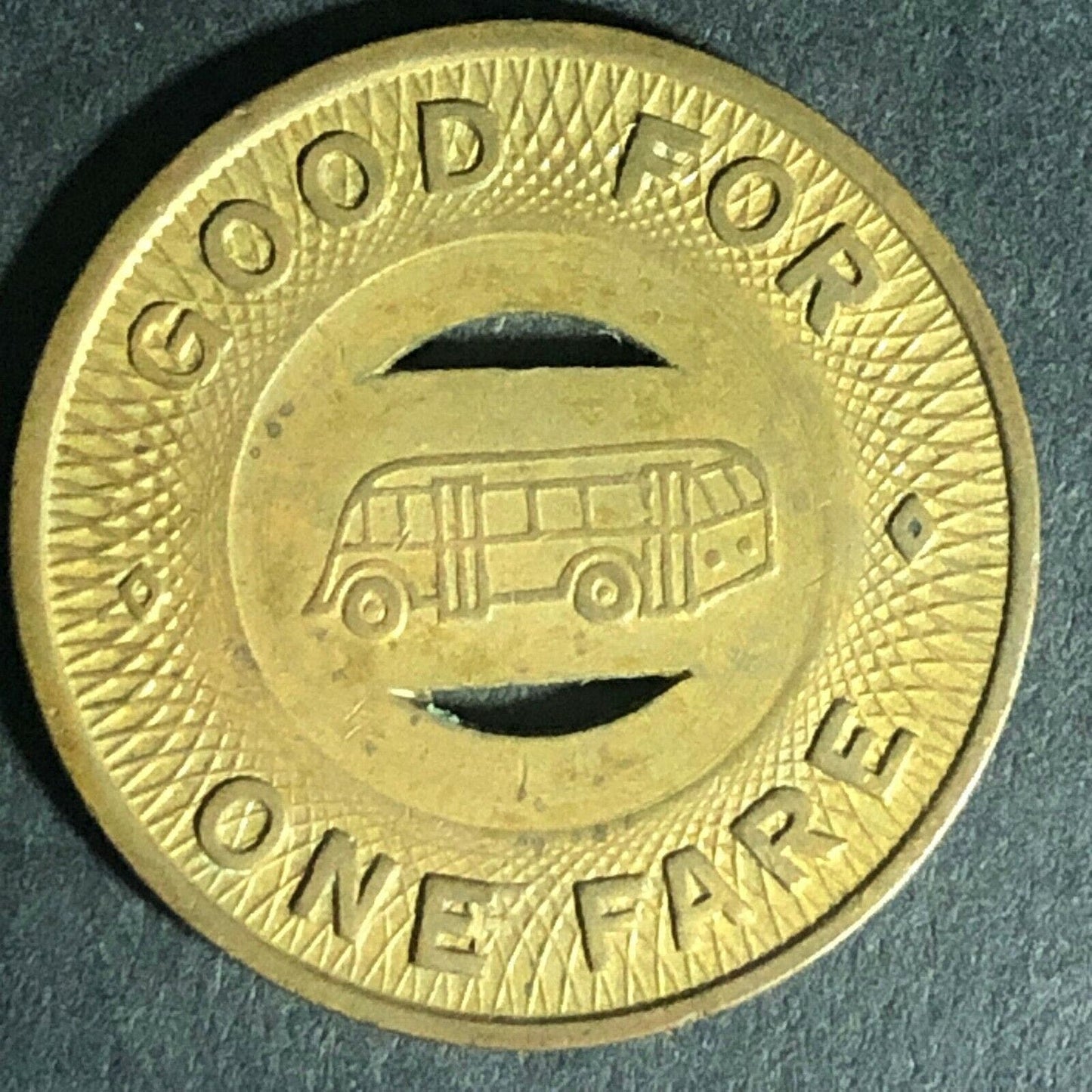 Scarce Sedalia Bus Co. MO G/F One Fare Transit Token -- 22mm c1940's
