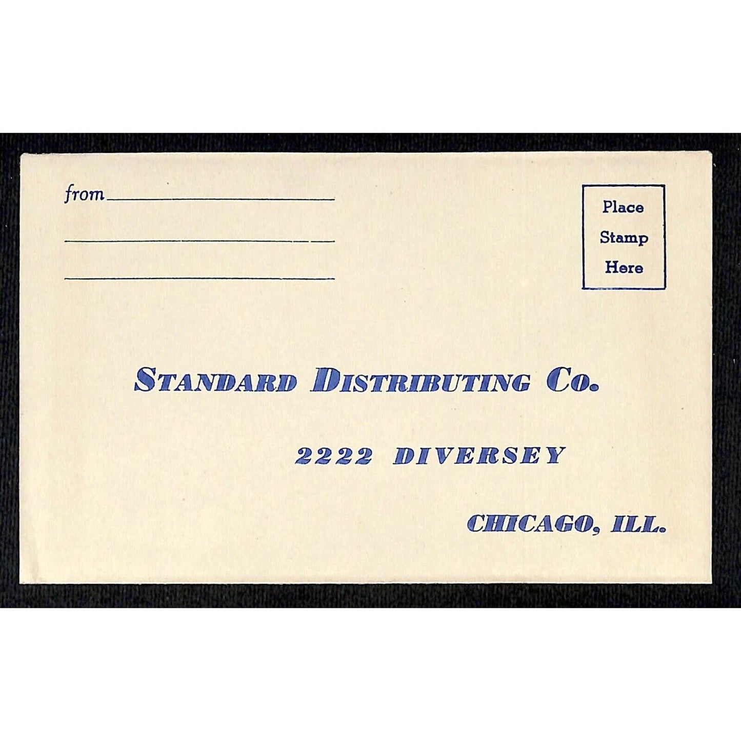 c1940's Standard Distributing Co., 2222 Diversey, Chicago, ILL. Unused Envelope