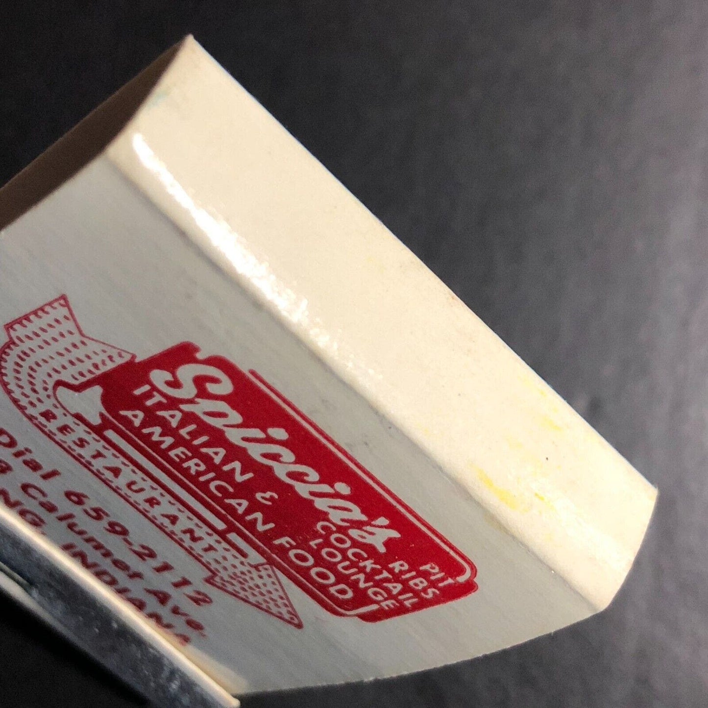 Spiccia's Lounge Restaurant Whiting, IN Full Matchbook c1950's-60's Scarce