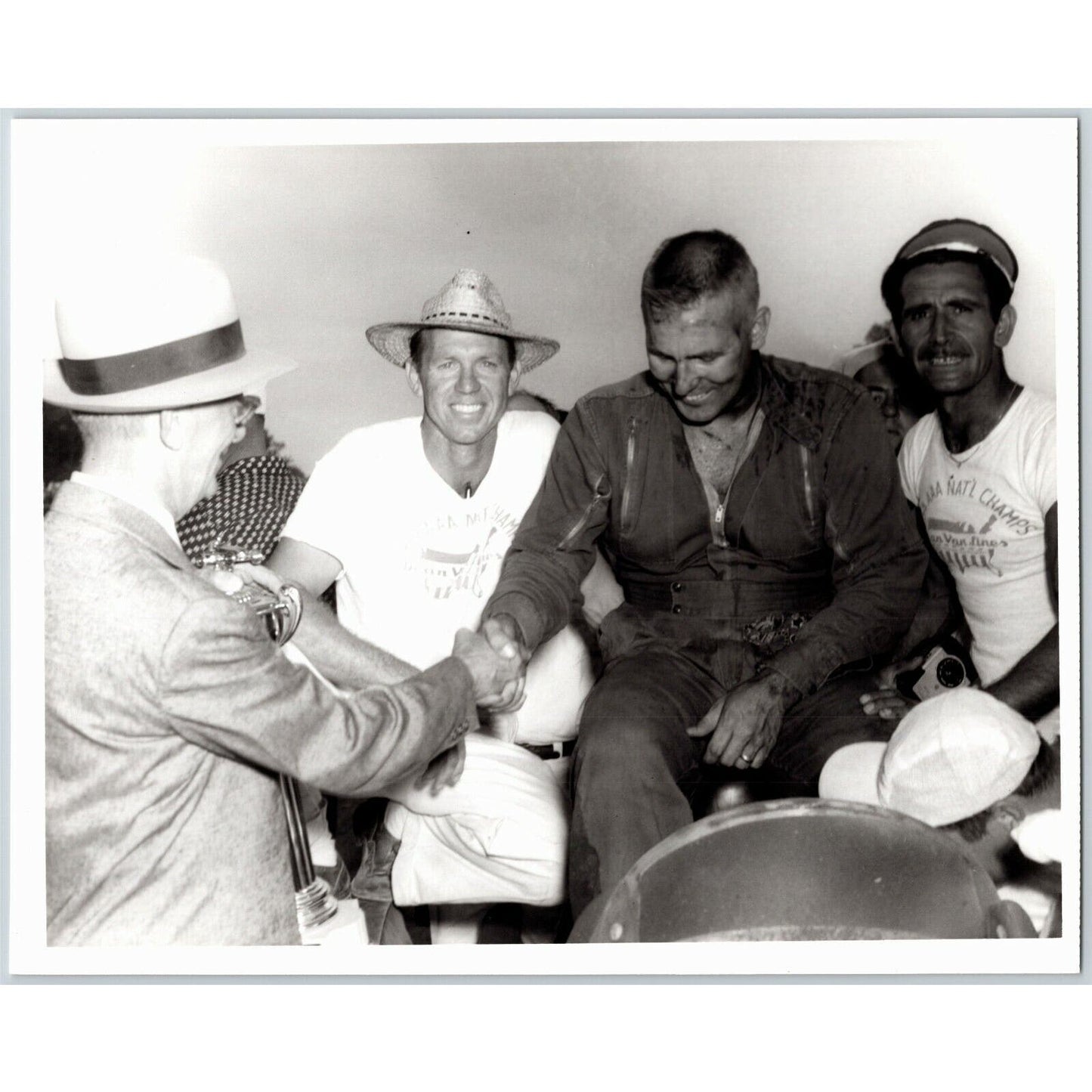 1955 Buck Kidd / Jimmy Bryan / Du Quoin, Il 8x10 B&W Repro on Photo Paper