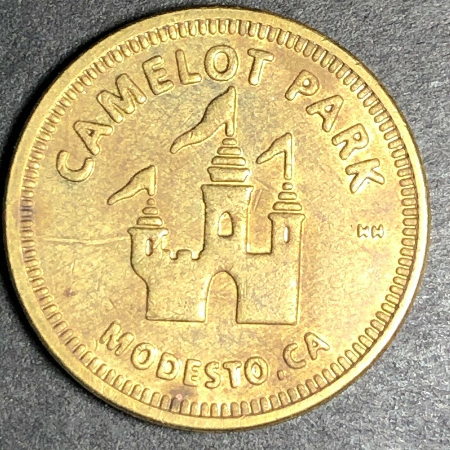 22.8mm Vintage Pepsi Camelot Park Brass Token - Modesto, CA