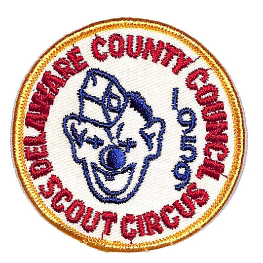 BSA Patch Circle Delaware County Council 1959 Scout Circus Clown VGC Scarce