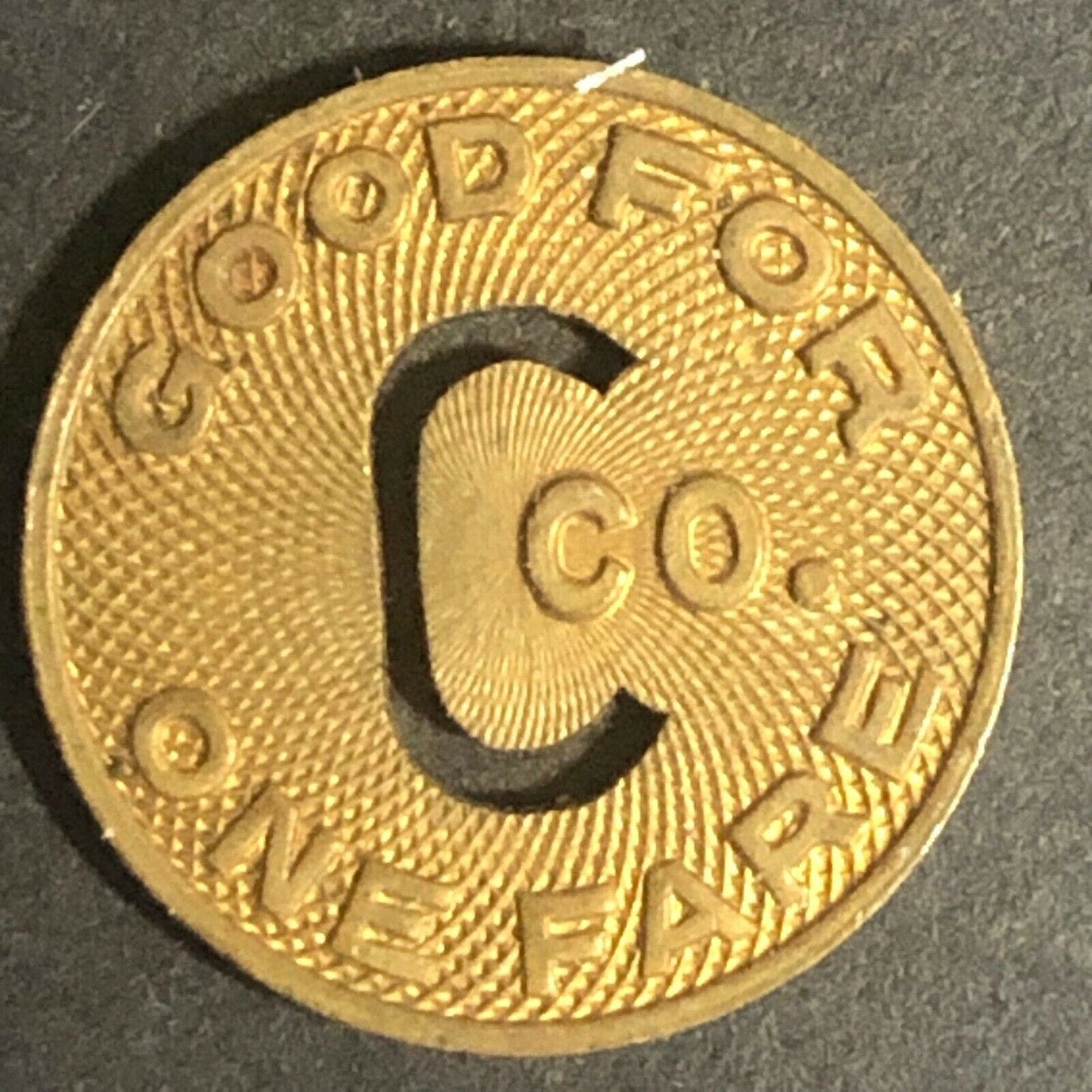 c1940-50's 16mm "The Connecticut Company" G/F One Fare - Brass Transit Token
