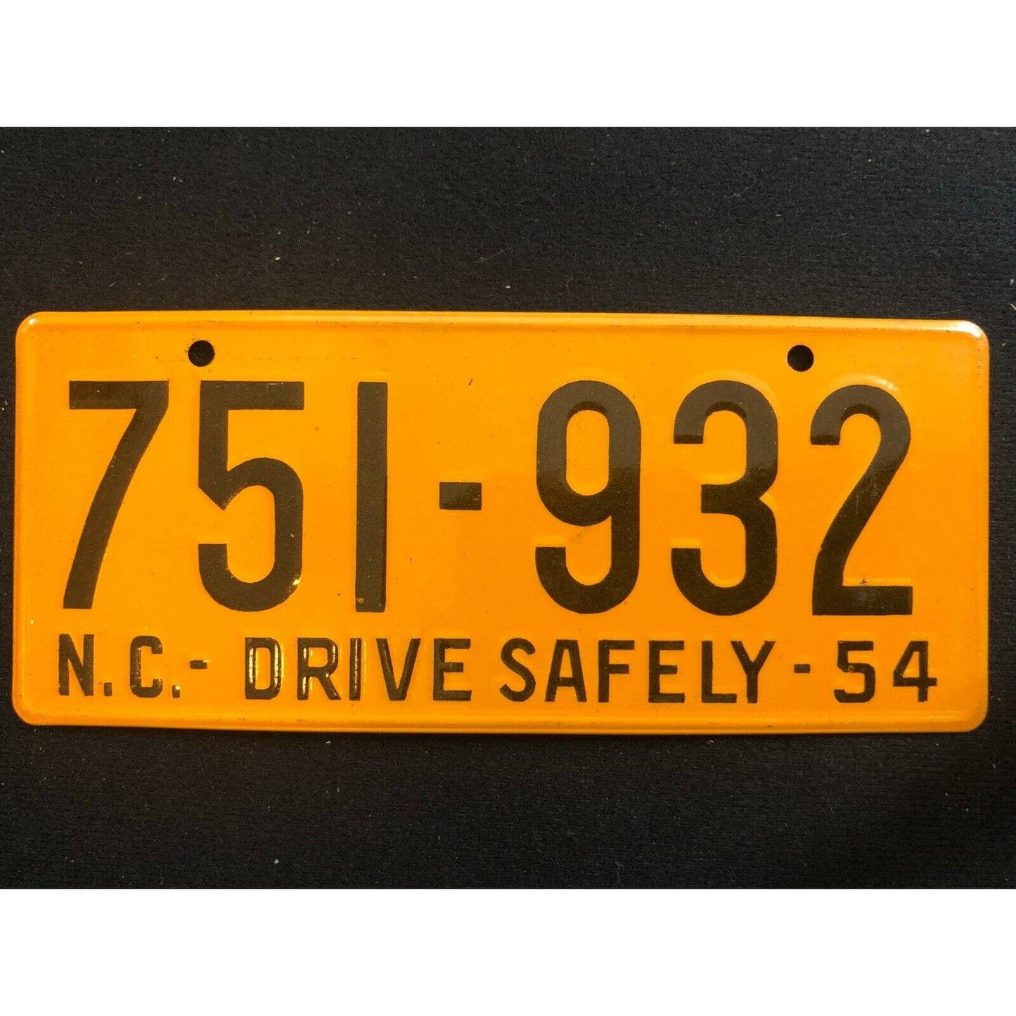 1953-54 General Mills Wheaties Tin Mini Bicycle License Plate - North Carolina