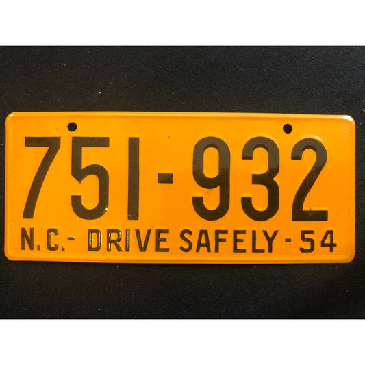 1953-54 General Mills Wheaties Tin Mini Bicycle License Plate - North Carolina