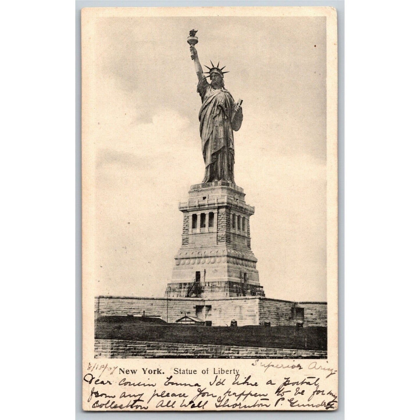 Vintage PPC c1907 Postcard "New York - Statue Of Liberty"