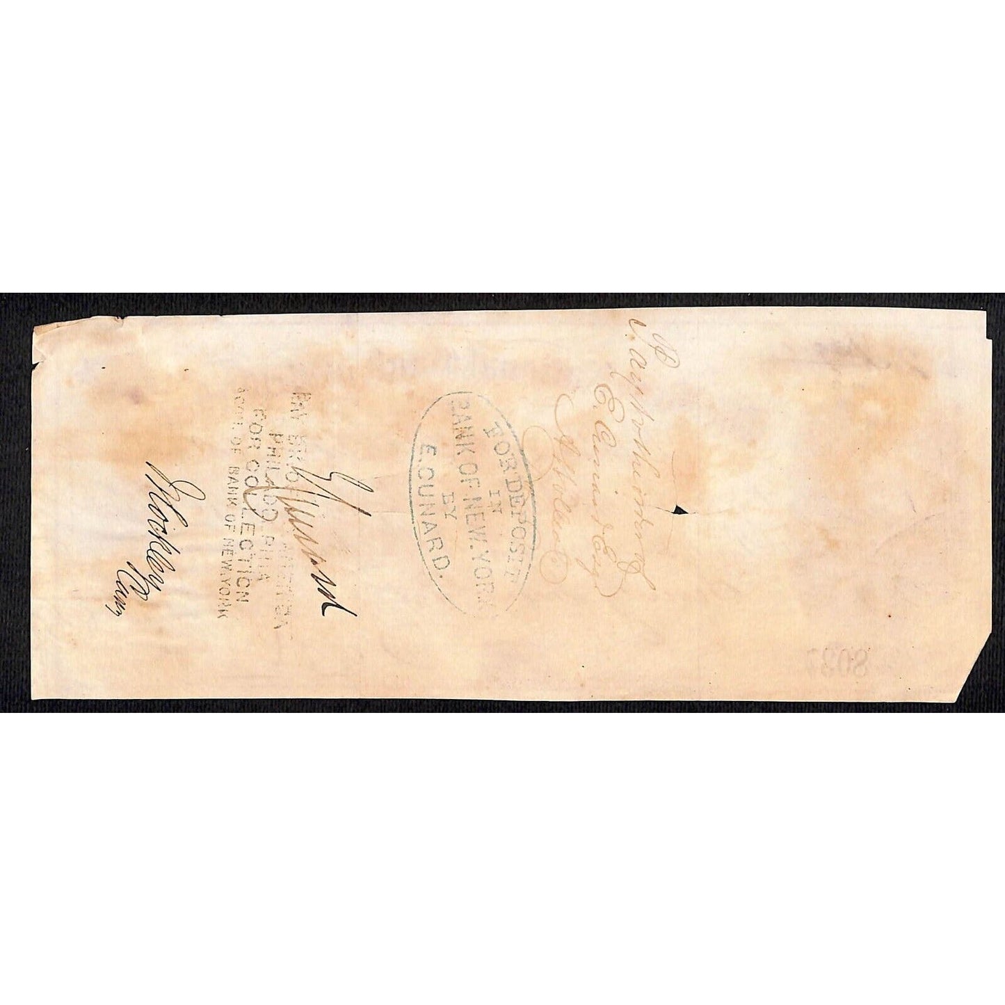 Bethlehem, PA 1868 First National Bank of Bethlehem Check Vignette / Tax Stamp