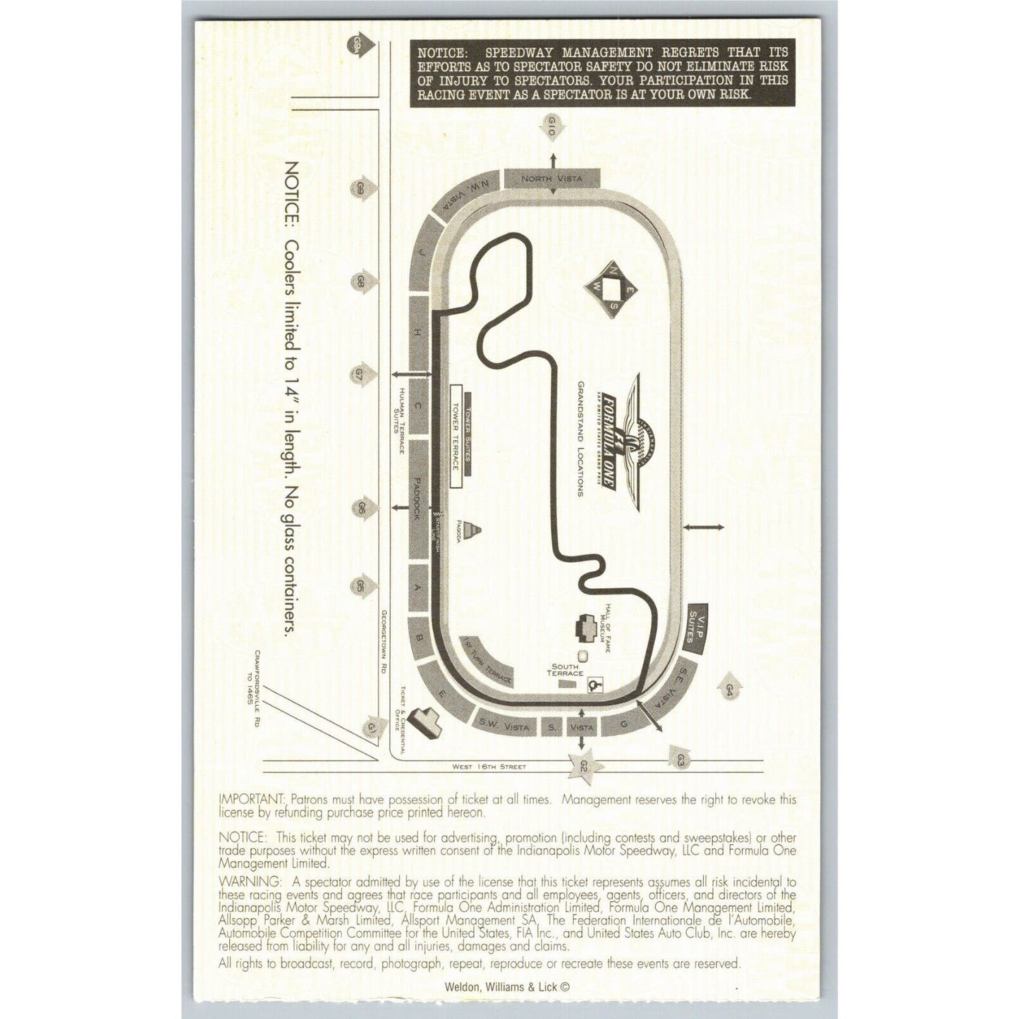 2002 Indianapolis Formula One Grand Prix Racing Ticket Stub 9/29 VGC Seat 2