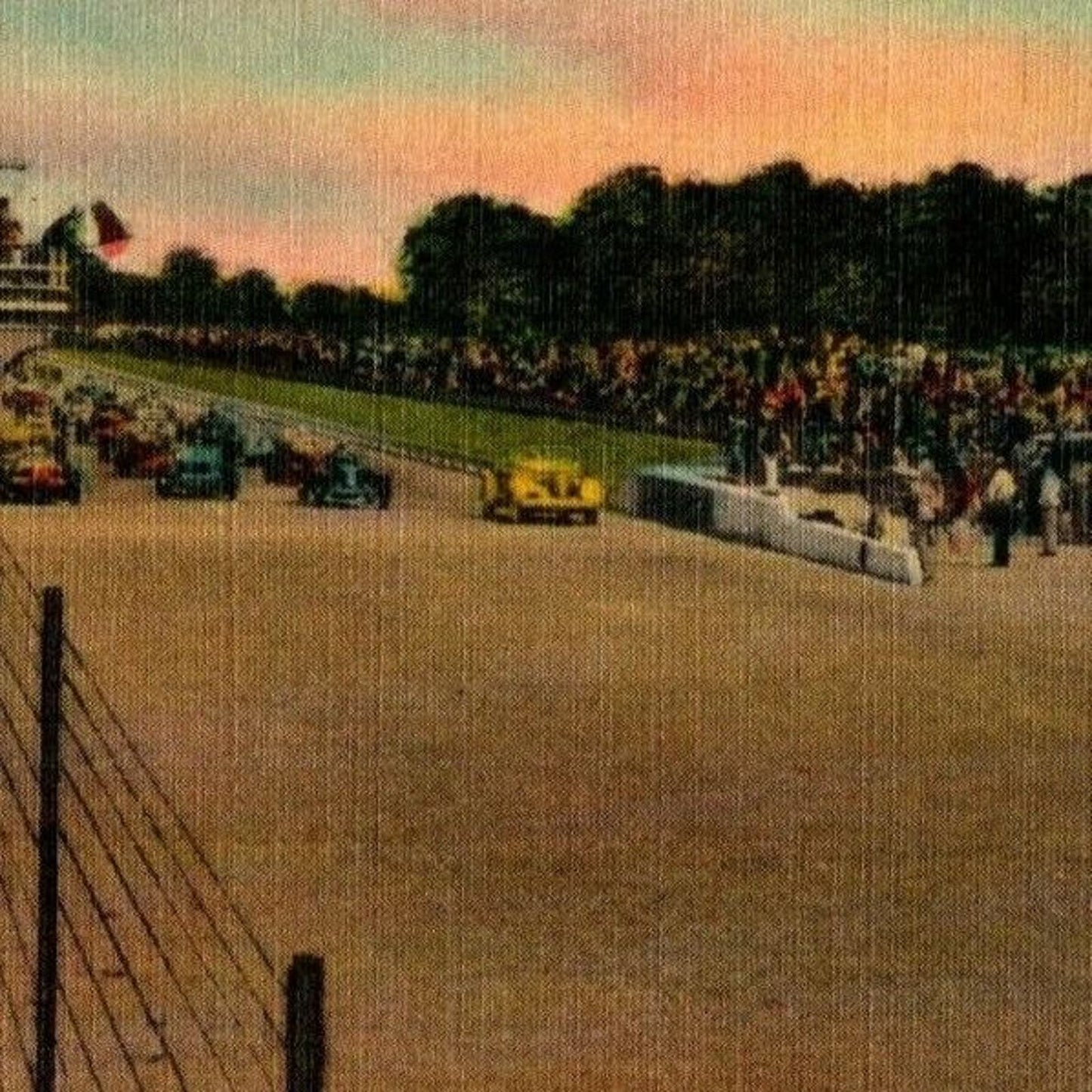 Indy 500 Linen Postcard 1938 "The Greatest Automotive Race Course" Unposted VGC