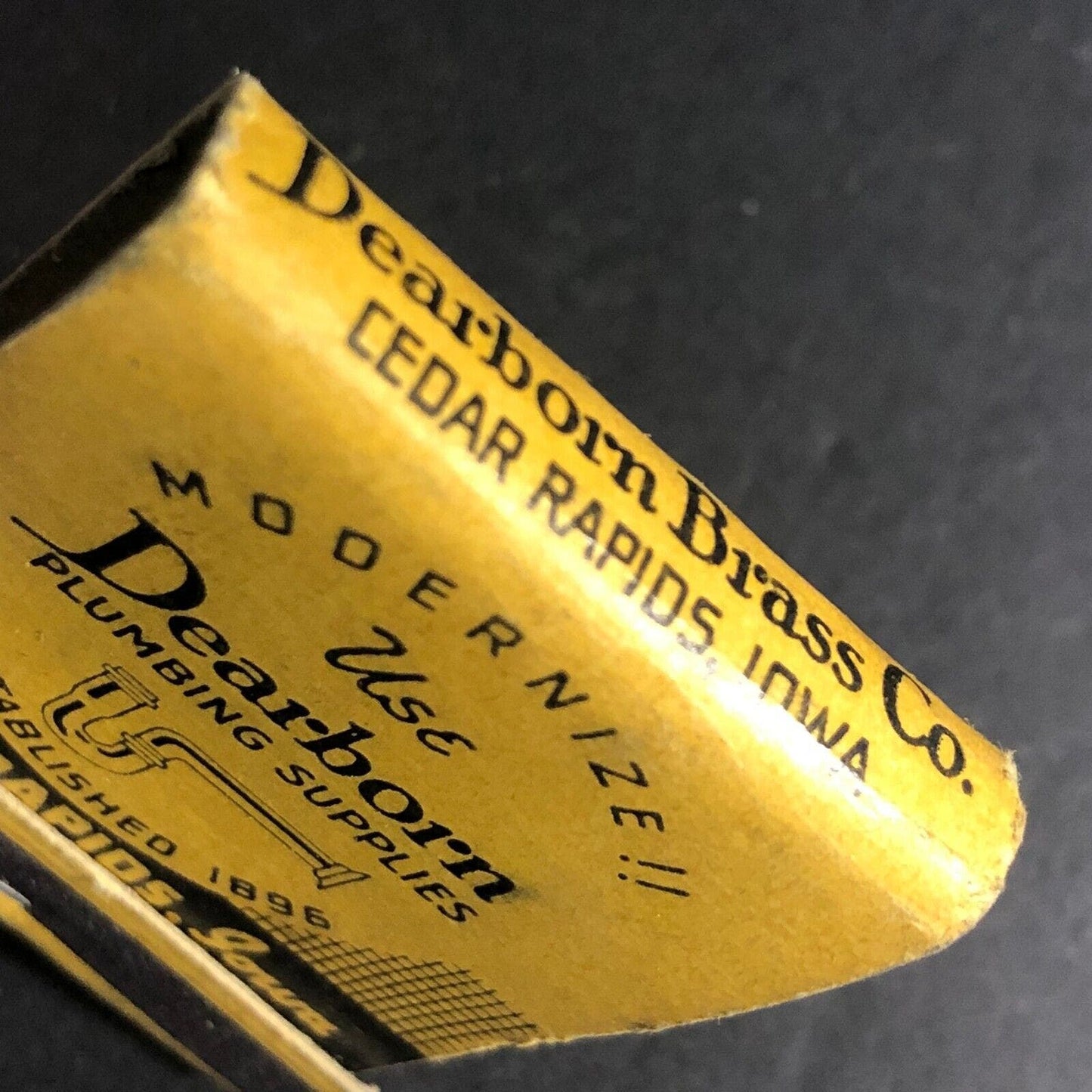 Dearborn Plumbing Supplies Cedar Rapids IA c1940's-50's 20-Strike -1 VGC Scarce
