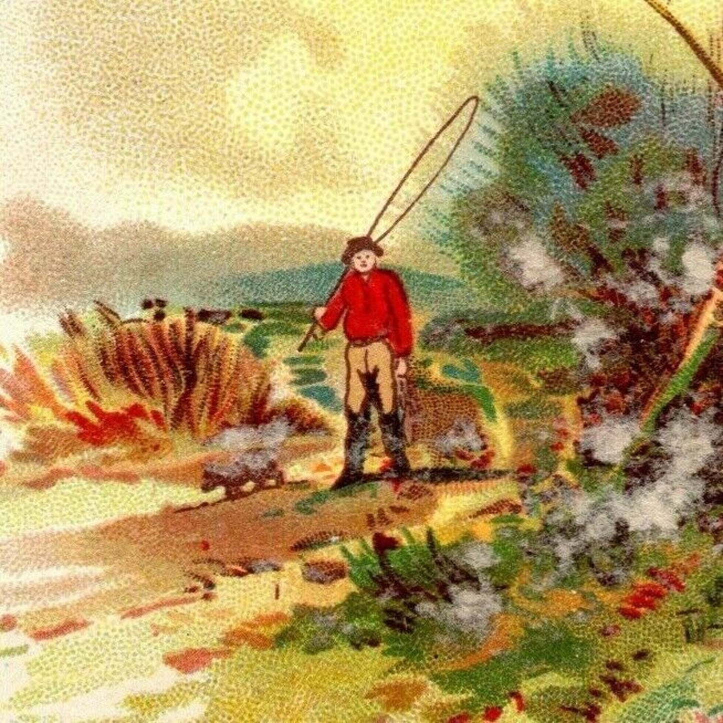 Victorian Trade Card - White Sewing Machine - Brockton, Fall River, MA - Fishing