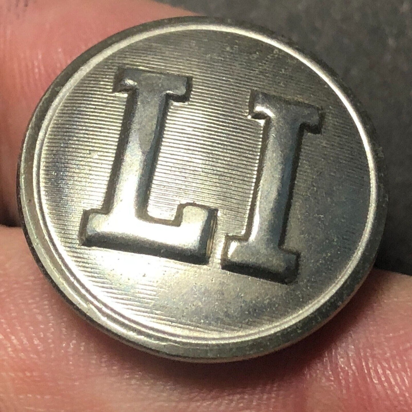 Long Island Railroad "LI" Brass Uniform Button - 7/8" Waterbury Co's