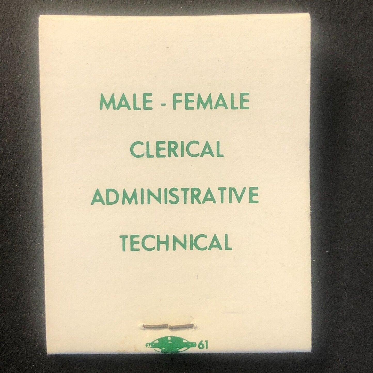 Lynn Richards Personnel Glenview Full Vintage Matchbook c1964-73 VGC