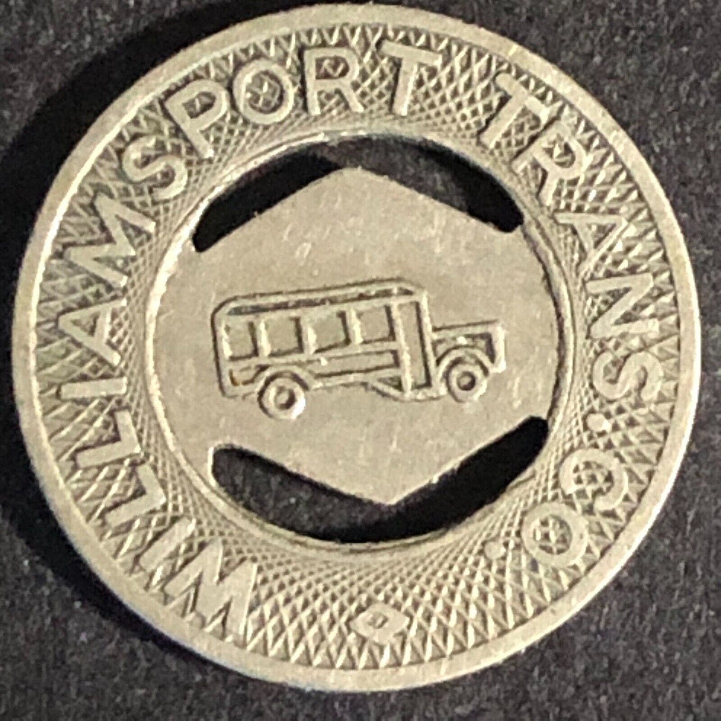 Williamsport Trans. Co. (PA) WM G/F One Fare Token c1933 16mm