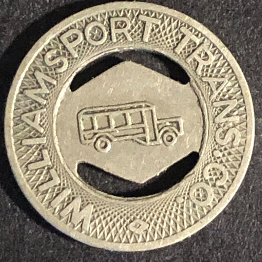 Williamsport Trans. Co. (PA) WM G/F One Fare Token c1933 16mm