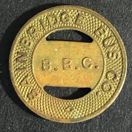 Bainbridge Bus Co (Port Deposit MD) Brass G/F One Fare Transit Token 16mm Scarce