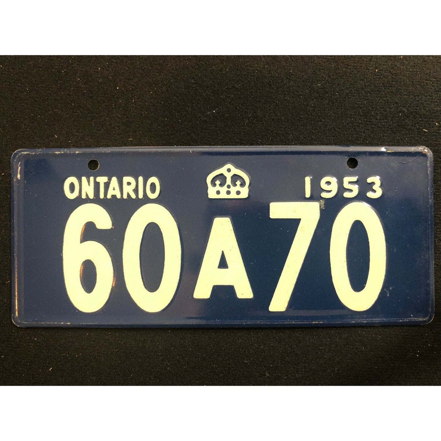 1953-54 General Mills Wheaties Tin Mini Bicycle License Plate - Ontario
