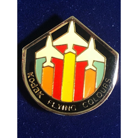 c1989 Kodak Canada Lapel Hat Pin - Flying Colours Jets Flying w/ Colorful Lines