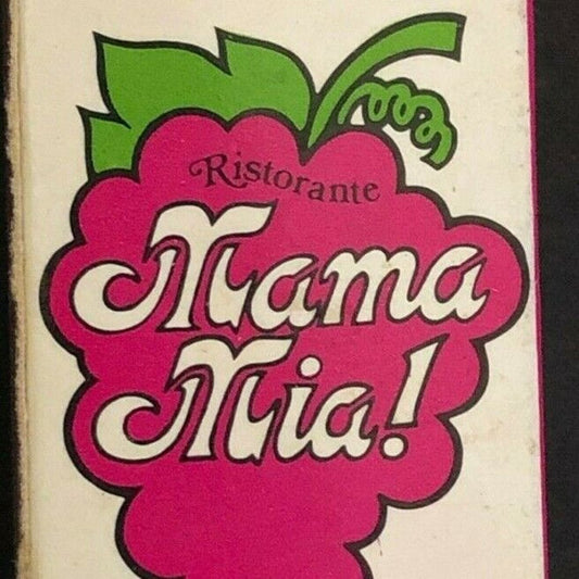 c1970's-80's Wooden Matchbox Matchbook - Mama Mia Restaurant Tampa, FL