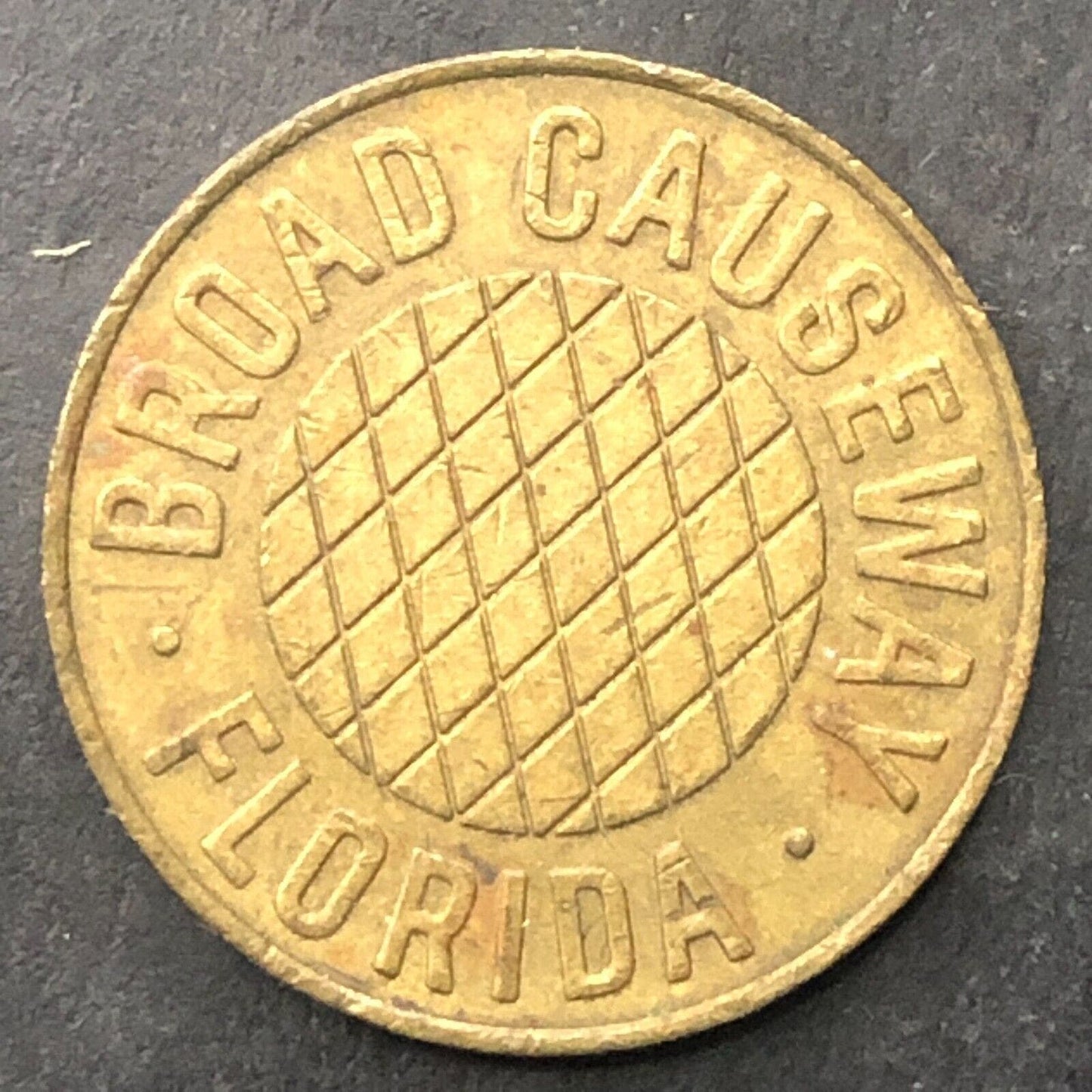 Broad Causeway Florida (Bay Harbor) Transit Token Brass 20mm
