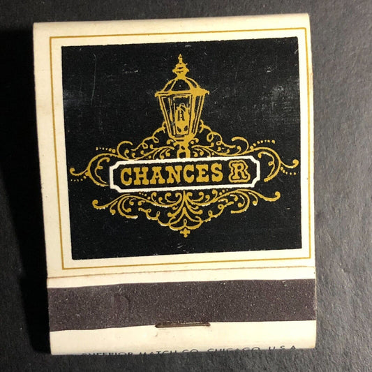 "Chances R" Restaurant Chicago Full Matchbook c1968-73 VGC Very Scarce