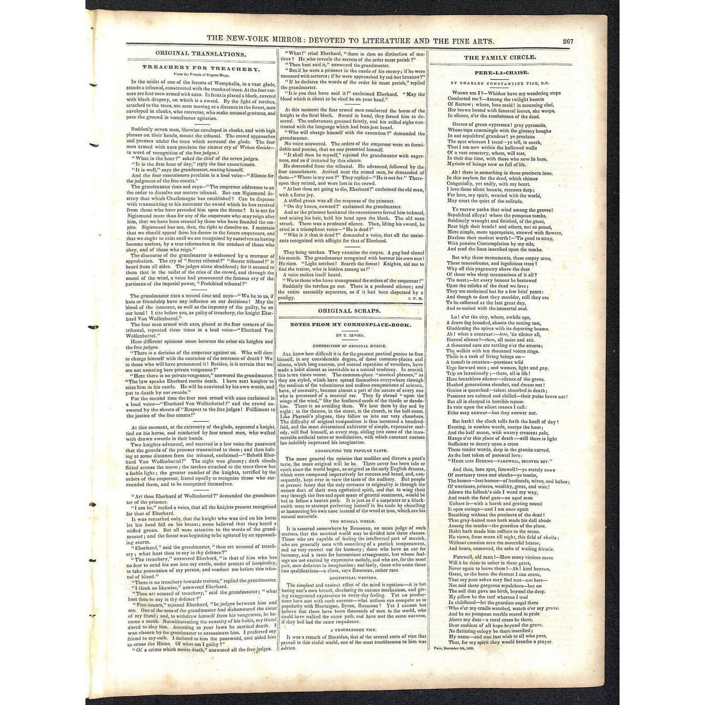 New-York Mirror Weekly Journal Literature Fine Arts Newspaper 2/16/1839