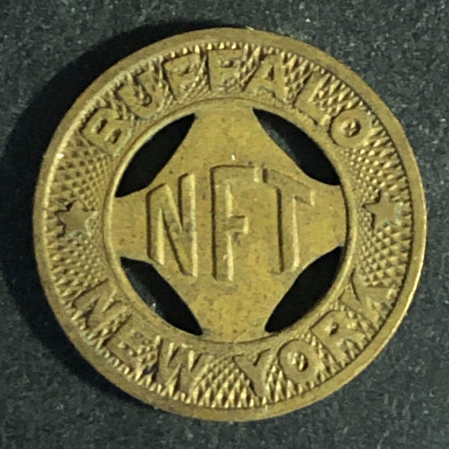 Buffalo New York Bronze G/F One City Fare Transit Token 16mm