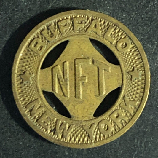 Buffalo New York Bronze G/F One City Fare Transit Token 16mm