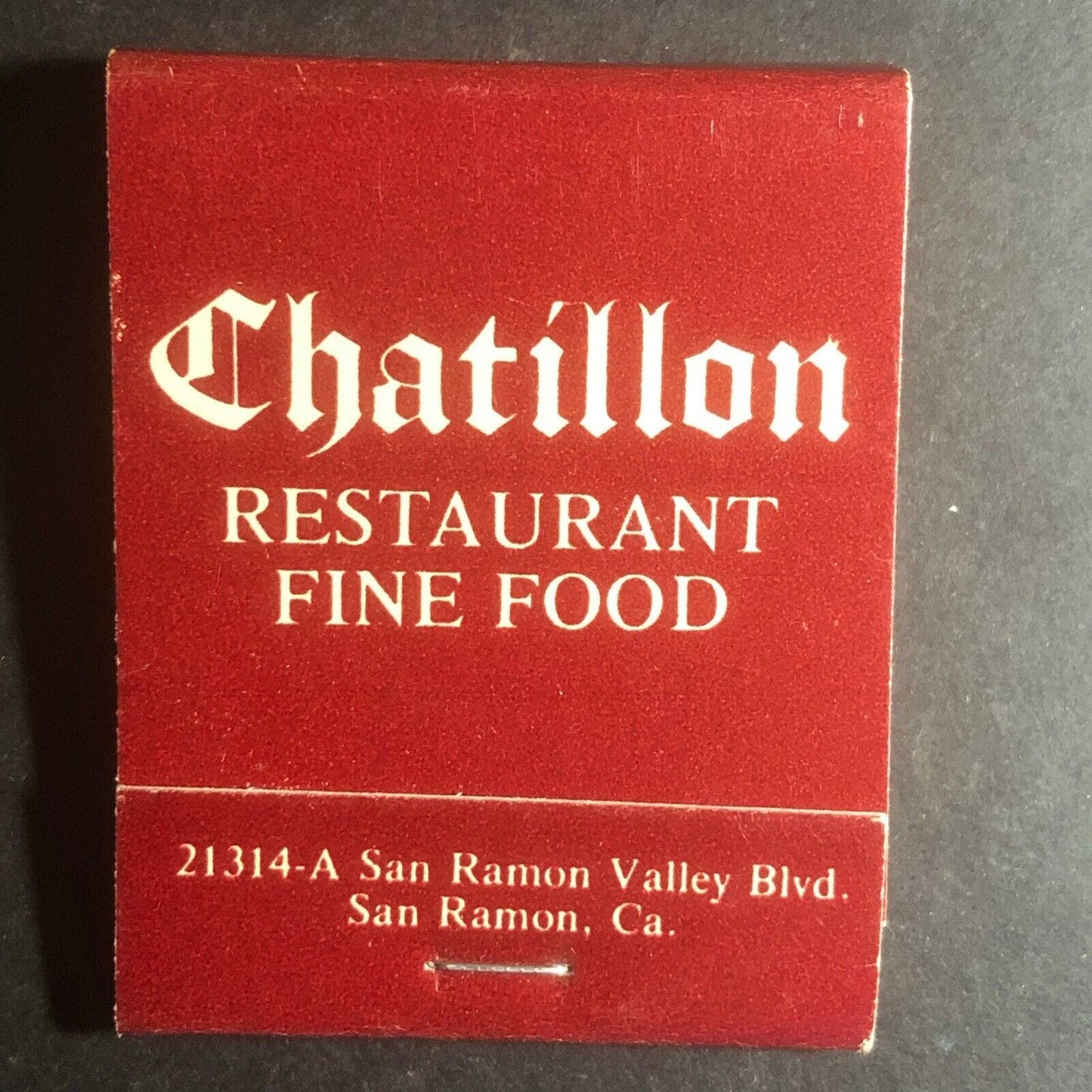 1970's-80's Full Decorative Matchbook - Chatillon Restaurant San Ramon, CA