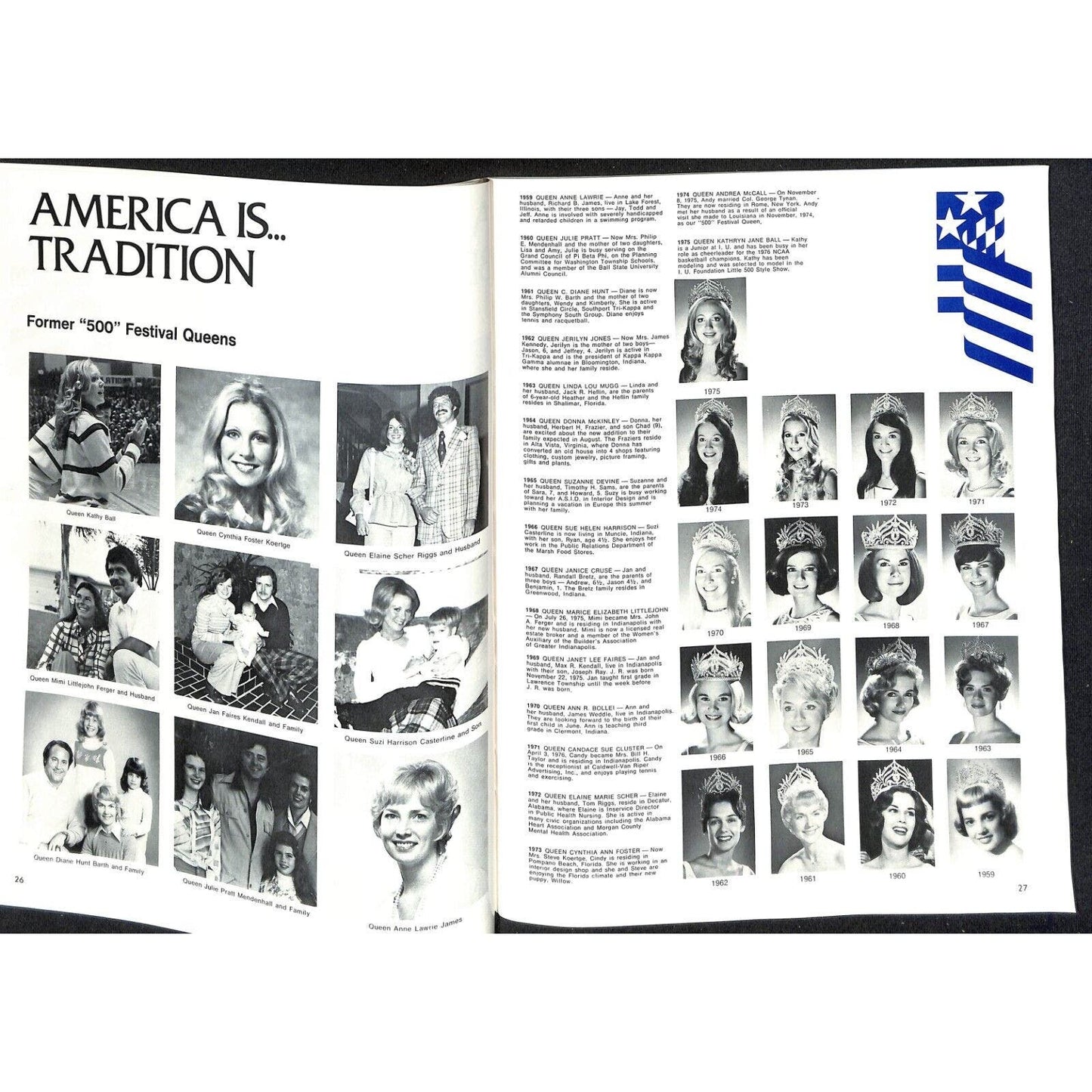 1976 "500" Festival Program +136pp - Indianapolis INDY 500 Many Local Ads - VGC