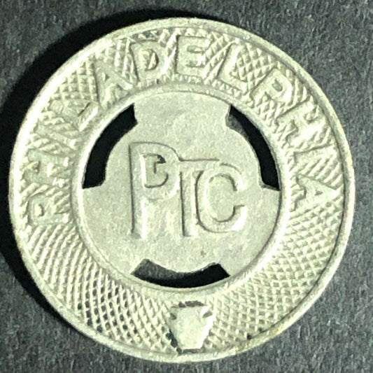 c1940's Brass Good For One Fare Transit Token Philadelphia PTC 16mm (1863)