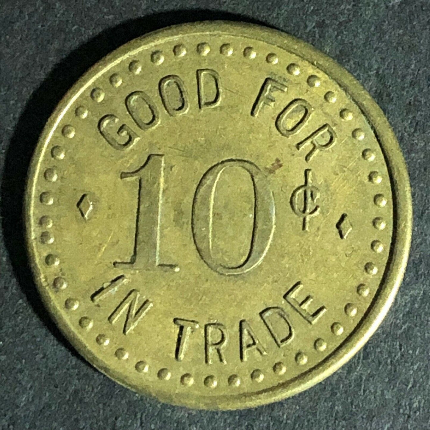 Herb's Bar Rockford, Minn. G/F 10c In Trade Brass Token 22mm
