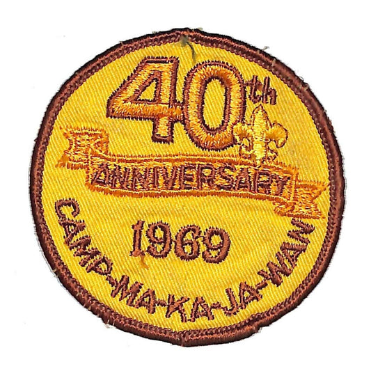 BSA Camp-Ma-Ka-Ja-Wan Patch 1969 40th Anniv. Illinois Soft Cotton Patch 2 3/4"