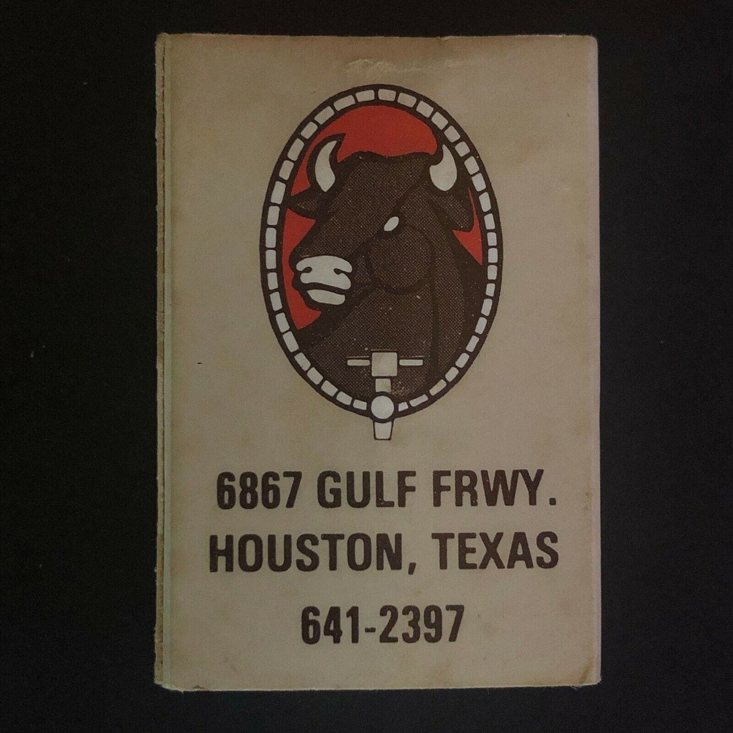c1970's-80's Wooden Matchbox Matchbook "Beef N' Barrel Restaurant" Houston, TX