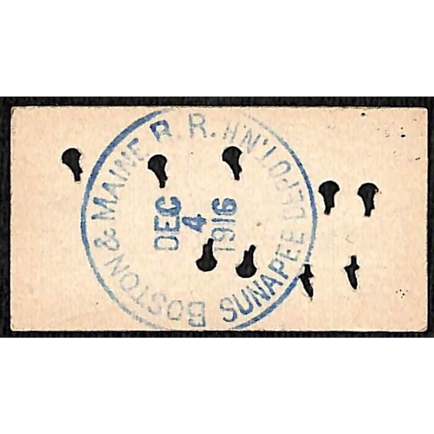 Boston & Maine Railroad Ticket 1916 Sunapee Depot, NH #1193