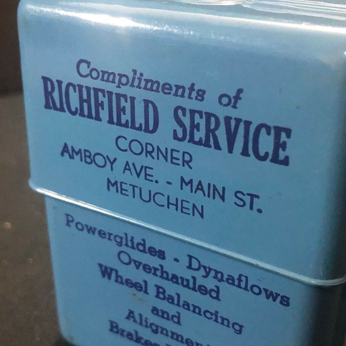 Vintage c1940's-50's Richfield Service Plastic Storage Box Metuchen, NJ Deco