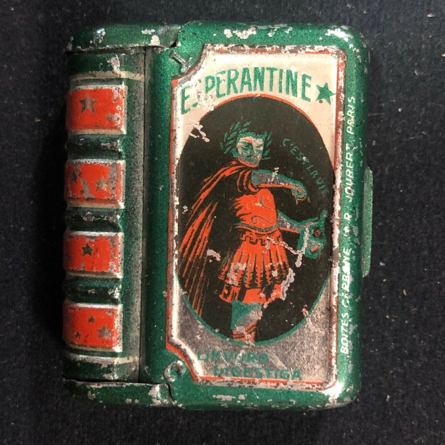 Vintage French Esperantine Liqueur Digestive Advertising Tin