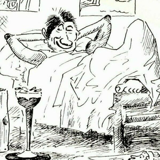 c1940's "I'm Just Taking it Easy" (William Standing) Humor Comic Postcard