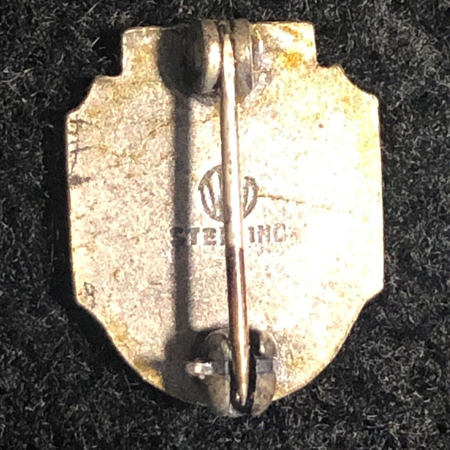 Vintage GF 15 Winged Hourglass Wings Military? Lapel Pinback Eagle Sterling