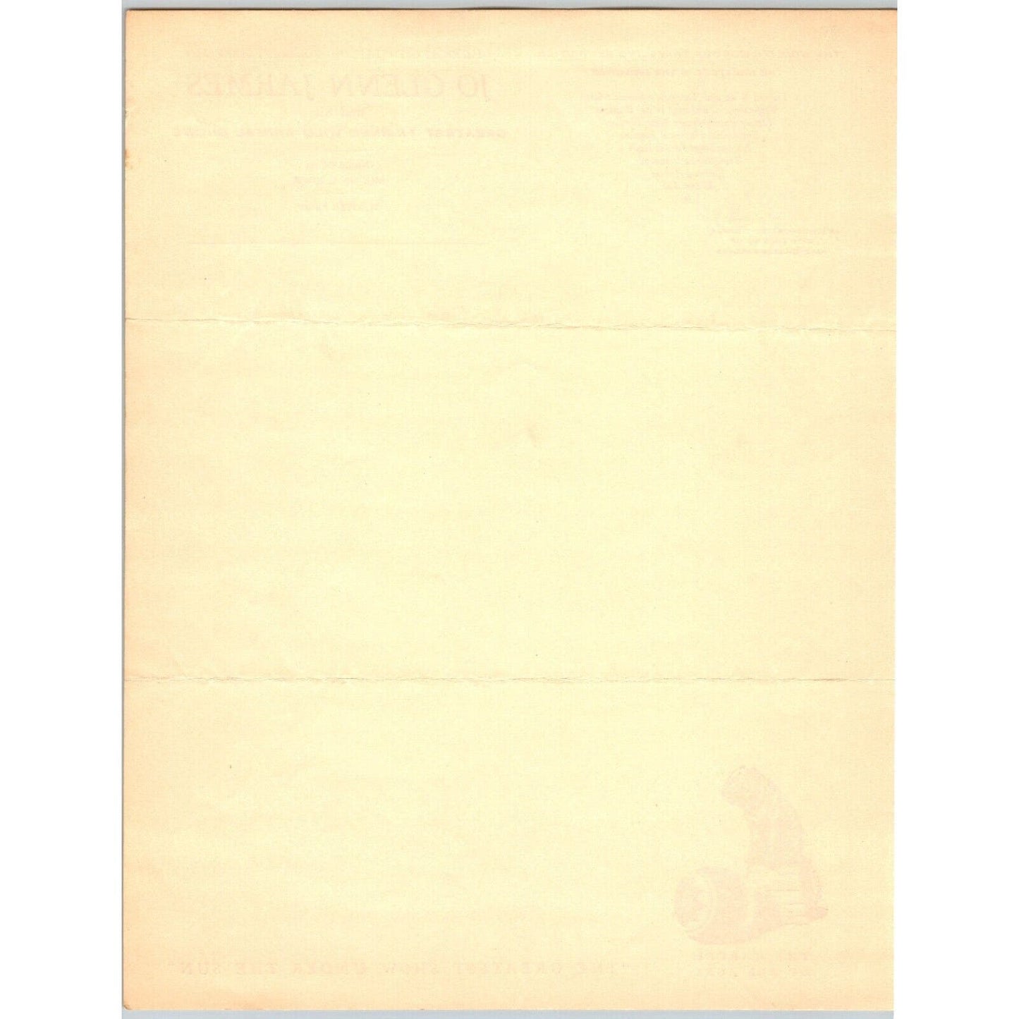 Jo Glenn Jarmes Circus Letterhead c1934-39 "Greatest Trained Wild Animal Show"