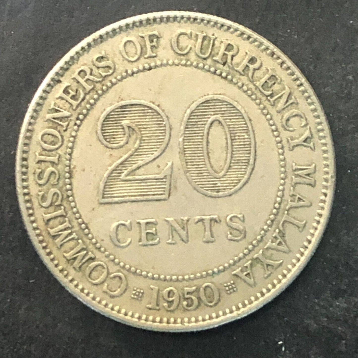 Malaya King George The Sixth 1950 20¢ Coin Brass 23.5mm Ungraded