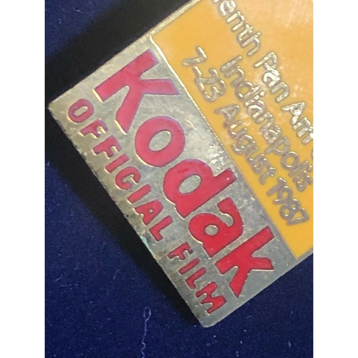 1987 Kodak Lapel Hat Pin - Tenth Pan Am Games Indianapolis Official Film