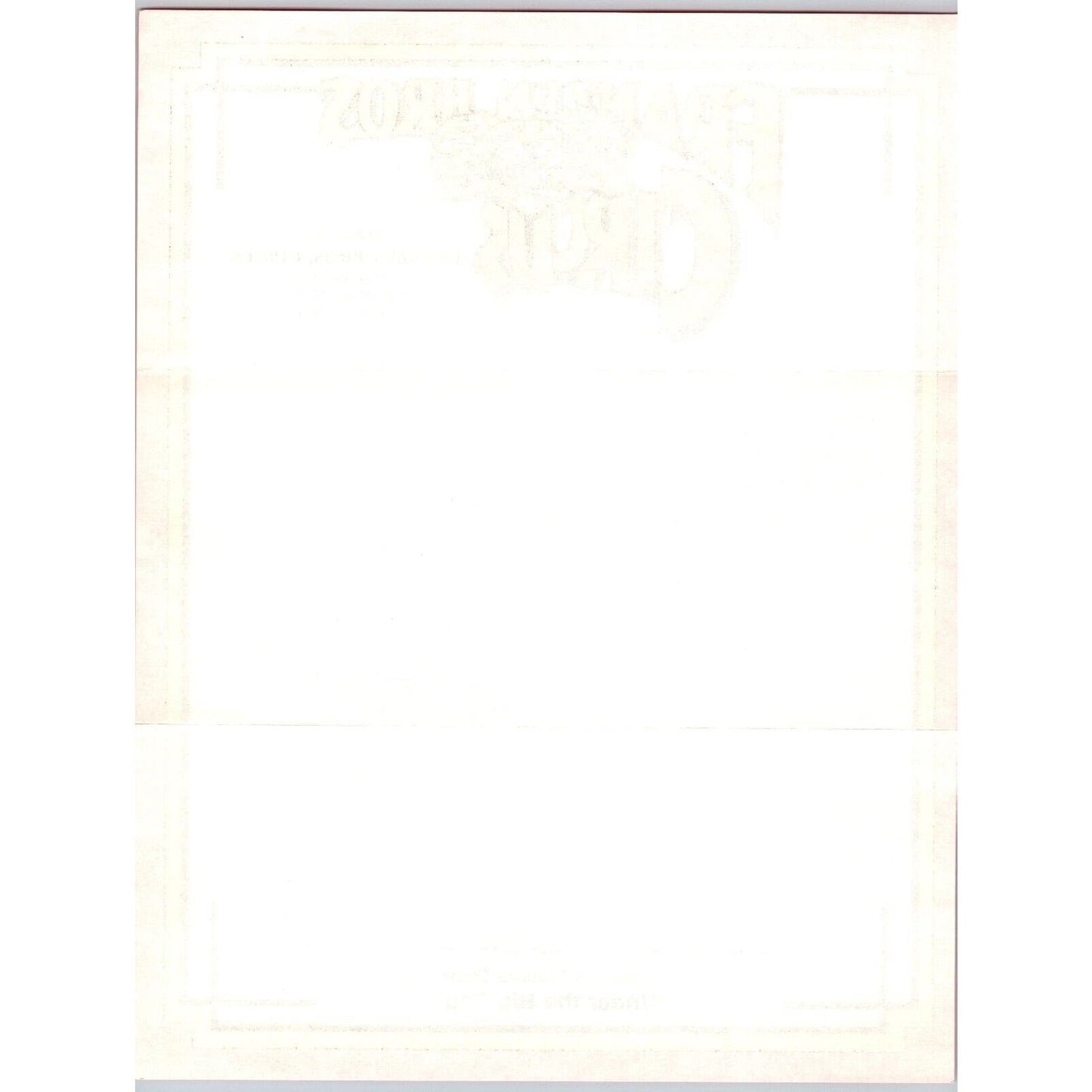 Franzen Bros. Circus Letterhead 1988 Wapakoneta, OH Tigers Scarce