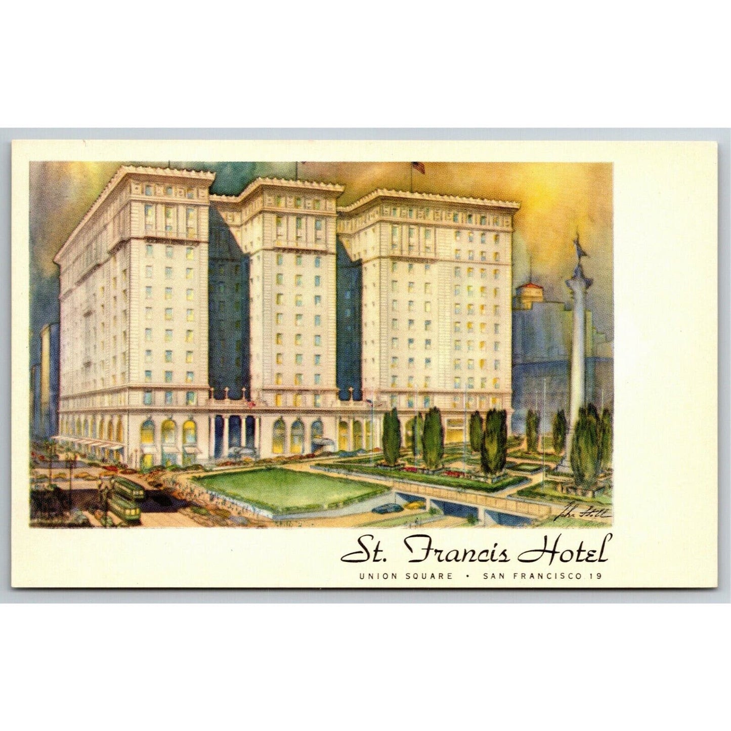 Vintage Postcard San Francisco - 19 St. Francis Hotel - Union Square