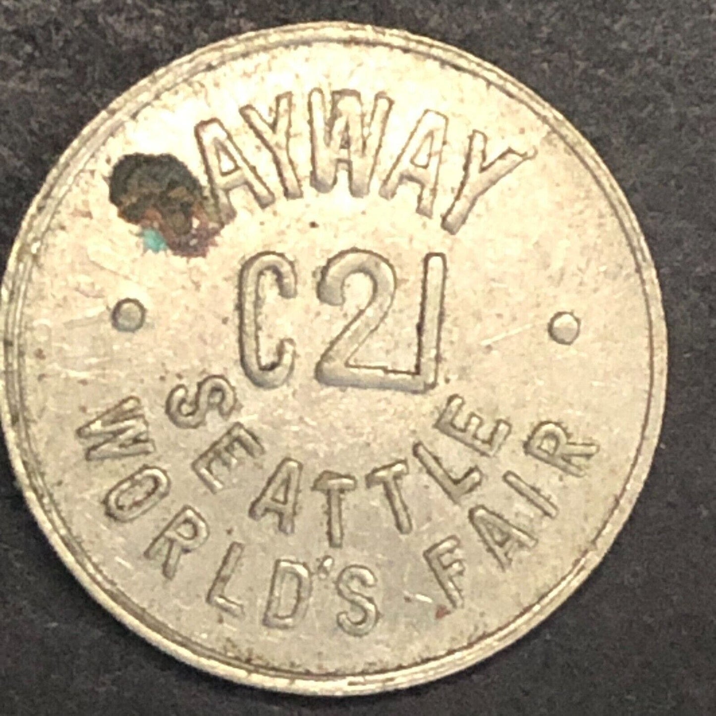 Gayway 1962 Seattle World's Fair "C 21 Century 21" Brass Token / 16.41mm Scarce