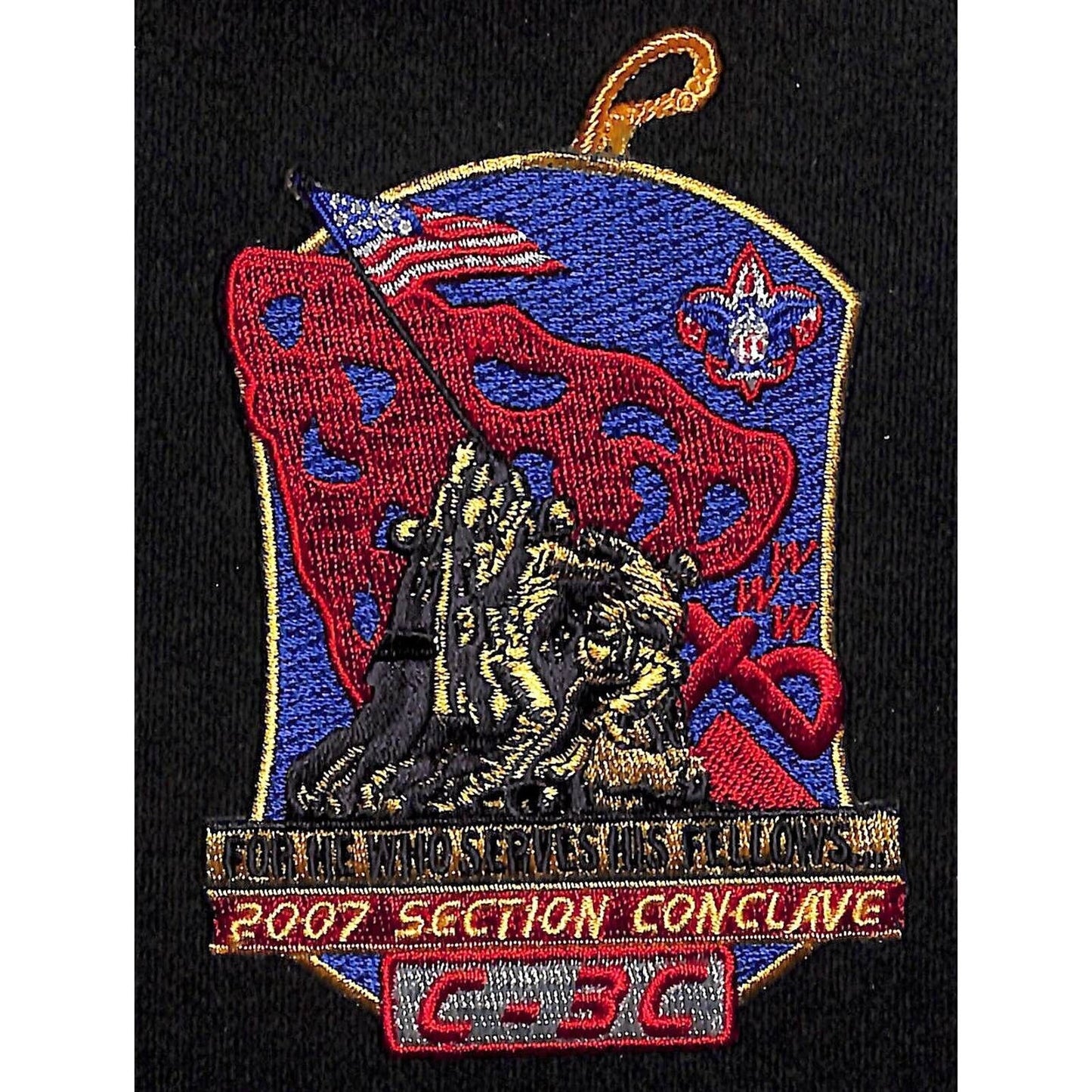 BSA Patch Small 2007 Section Conclave C-3C Iwo Jima "For He Who Serves His.."