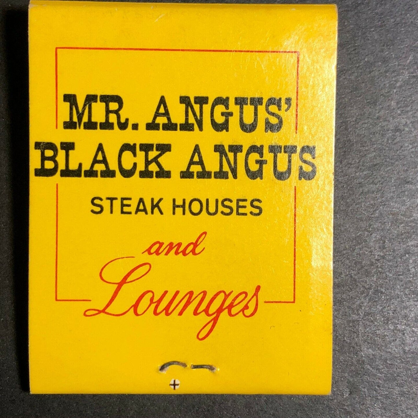 1960's-70's Full Matchbook "Mr. Angus Steak Houses" "This Is No Bum Steer"