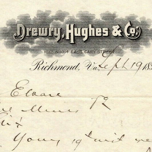 Drewry, Hughes & Co. (Dry Goods) Letterhead Richmond, VA to: Geo. E. Wear 1894