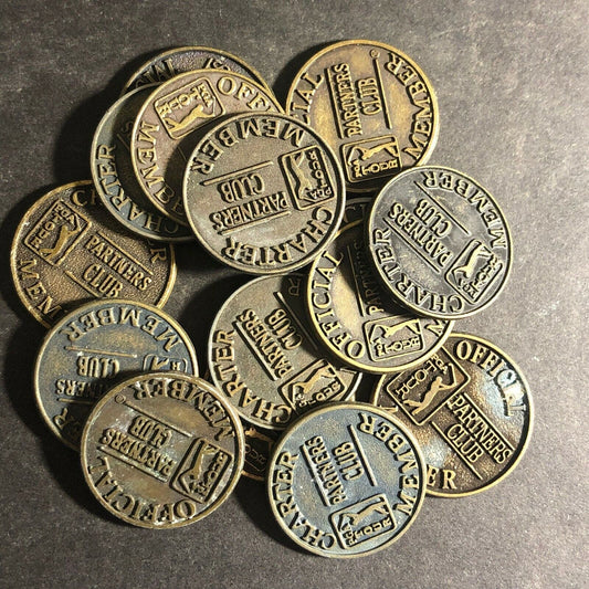 Group of 15 Antiqued Bronze PGA "Partners Club" Token / Golf Ball Marker