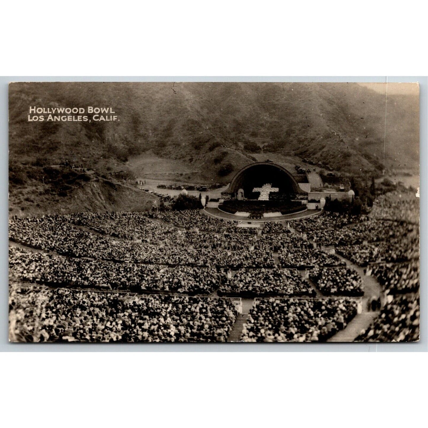 Vintage c1935 RPPC Postcard - Hollywood Bowl, Los Angeles, Cal
